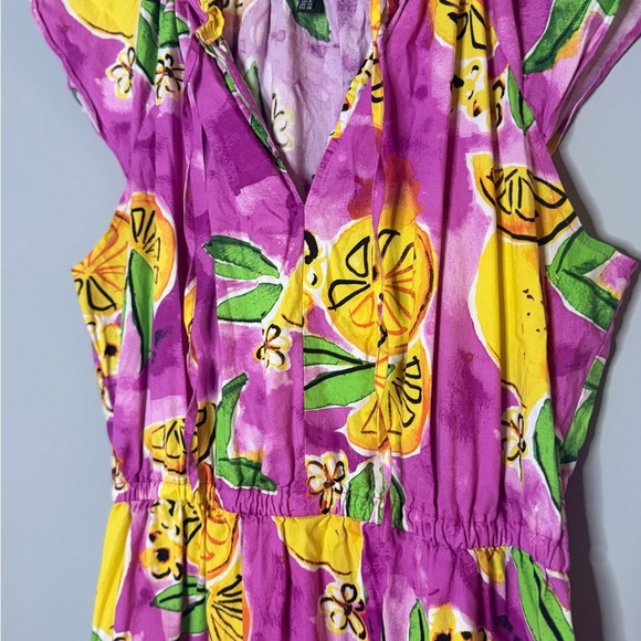 Donna Morgan Purple Dress with Lemon Print | size 8 | - Picture 8 of 9